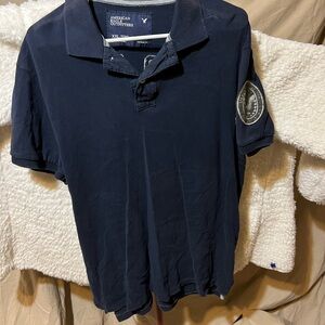 American Eagle Outfitters Dark Blue Men's Polo